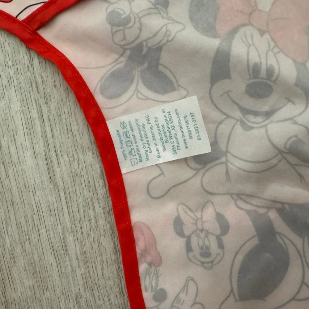 Disney Minnie Mouse Kids long sleeve bib - Pink and Red